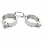 Press Lock metal handcuffs bdsm bondage adult game sex toys for couples restraints stainless steel hand cuffs slave fetish tools