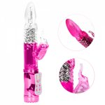 Female Rabbit Vibrator Realistic Dildo Vibrator Clitoris Stimulator Massager Tongue Rotating Beads Adult Sexy Toys For Women