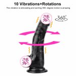 Pink Skin Clear Dildo Rotating Vibrating Plastic Crystal Penis for Woman Lesbian Masturbation Sex Toys,Strong Electro Real Dildo