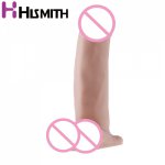 Hismith, Hismith 7 inch silicone flesh dildo for sex machine accessories sex products sex toys for adult Mushroom head realistic dildos