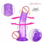 Jelly Dildo Vibrator Rechargeable Realistic Rotating Massager Stimulate G Spot  Vagina Vibrate Anal Adult Sex Toys For Women