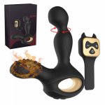 5 Rotating 10 Frequency Vibrating Heating Wireless Remote Prostate Massager G-Spot Stimulation Anal Plugs Anal Vibrator Sex Toys