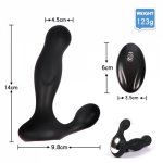 Men's remote charged prostate massager posterior court stimulation vibration anal plug self-comfort device