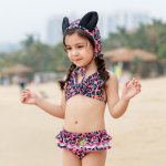 Baby Girls bikini 3 pieces set lovely sexy leopard print children kids baby swimwear bathing suit 1-10 years 2019 newest