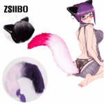 Fox, Silicone anal plug fox tail jewelry silicone butt plug, anal backyard toy with cosplay Anime cat ears headdress