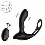 Male Anal Plug Vibrator With Remote Control Cock Scrotum Ring Anal Prostate Stimulator Masturbator for Men Butt Plug Sex Toys