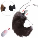 Fox, Swing and Vibrating Fox Tail Wireless Remote Anal Plug Vibrator Anal Sex Toys Silicone Butt Plug Cosplay For Couples Adult Games