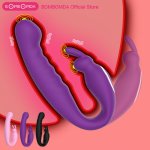 U Shape DildoVibrator Adult Toys For Couples USB Rechargable Dildo G Spot Silicone Stimulator Double Vibrators Sex Toy For Woman
