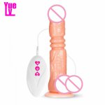 YUELV 12 Mode Telescopic Warming Vibrator Realistic Dildo With Suction Cup USB Charging Vibrating Artificial Penis Sex Toys