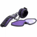 Purple Leather Bondage Kit(Handcuffs+Blindfold) Sex Toys For Couples Adult Games Restraints Slave BDSM Set Hand Cuffs Eye Mask