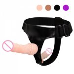 Double Penis Dildo Double Ended Strapon Ultra Elastic Harness Belt Strap On Dildo Adult Sex Toys for Woman Couples Sex Products