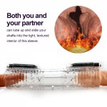 HIMALL Double Stroker Adult Sex Toy For Men Penis Massager With 2 Caps Male Masturbator Gay Couple Vibrator For Man Sex Product