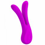 Silicone Multispeed Double Penis Fork Y-type Nipple Vibrator Dual Vibration USB Charging Breast Massager Stick Sex Toy for Women