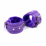 Sex Products Purple Hairy Bundle Handcuffs Ankle Shackles foot cuffs Adult Products