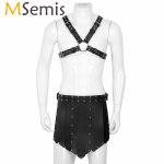 MSemis Leather Harness Men Hot Chest Harness Men Sexy Lingerie Sexy Set Body Harness Pu Leather Shorts Bondage Restraint Suit