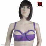 Transparent purple Sexy Latex Bra Rubber Lingerie Bikin Gummi bustier bralette Brassiere underwired crop top cup plus NY-017