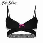 Sexy Men Exotic Lingerie Sissy Underwear Flower Lace Wire-free Bra Tops Clubwear Intimate Breathable Bralette Homme Bedtime Bar