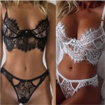 Sexy lingerie hot Women Big Yards See-through erotic Lace Underwear Temptation Three Point Suits costume