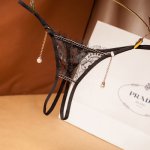 M/L/XL Plus Size Lace Panties Women Sexy Lingerie Erotic Underwear Open Crotch Thongs For Sex Transparent Briefs With Pendant