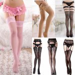 Women Stockings Sexy Lace Thigh-Highs Stockings Suspender Garter Belt Lady Exotic Apparel Mesh Sexy Lingerie Nightwear Stockings