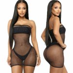 Womens Erotic Dress Wrap Bust Sleeveless Backless Mesh Sheer Sexy Dress Mesh Fishnet Bodystockings Lingerie Ultrathin Sleepwear