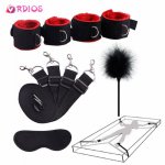 VRDIOS Sex Handcuffs With Mask and Flirting Feather Stick BDSM Bondage Set Under Bed Erotic Sex Toys for Women Couple Adult Game