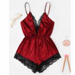 Women Fashion Sexy Lingerie Girl V-neck Lace Splice Bodysuit Sleepwear Bodydoll hot erotic costumes womens lingerie 2019