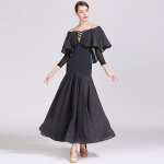 Women ballroom dance wear modern skirt girl's waltz tango galop dress ball dancing uniforms sexy sequins full-skirted dress 1867