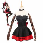 DATE A LIVE Tokisaki Kurumi Cat Sexy Tube Tops Dress Uniform Outfit Anime Cosplay Costumes