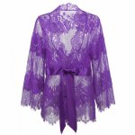 Plus Size Women Embroidery Black Purple Patchwork Erotic Underwear Hot Sexy Lingerie Babydolls Transparent Dress