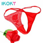 Ikoky, IKOKY Roses Shape Lace Lingerie Women's Underwear Novel Design G String Women's Panties Lady Sexy Thongs Random Send