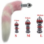 3 Size Choose Fox Tail Screw Thread Anal Plug Metal Insert Butt Plug Cosplay Accessories Butt Tail Adult Anal Sex Toys H8-215E