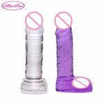 Man Nuo Jelly Dildo Realistic Sex Toys for Woman 4 colors Mini Size Soft Male Artificial Penis Suction Cup Strapon Dick R4