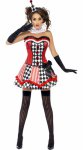 Halloween Sexy Naughty Harley Quinn Clown Costume Women Circus Clown Corset Skirt Set Plaid Mini Outfit Uniform