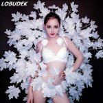 Female White Wing sexy Bikini costumes Nightclub DJ singer jazz Model show catwalk performance outfits Bar party stage show wear