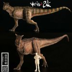 IN STOCK Nanmu 1/35 Carnotaurus Figure Carno Statue Dinosaur Model Adults Kid Gift Toy Collector Decor Red Green With DollFigure