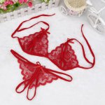 9 Color Sexy Women Lingerie Lace Underwear Attracted Women Crop Top with G-string Lingerie Sleepwear Clothing Lace Bra Set