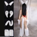 Anime plush ear suit fox dress up tail anal plug,Plush handcuffs foot cuffs Headgear Set Sexy products Adult games for Couples