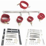 Stainless Steel Portable Restraint Frame Removable Hand Foot and Neck Fixed Handcuffs PU Bondage Cuffs Sex Toys for Men G7-6-126