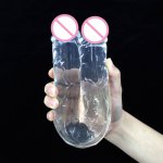 340*40mm Jelly Large Double Ended Dildo  Vagina & Anal Artificial Penis For Women Lesbian Gay Sex Toy for adult