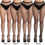 Women Sexy Lingerie Slim Fishnet Pantyhose Club Party Black Erotic Costumes Tights High Stockings Small/Middle/Big Mesh