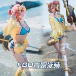 Animal Fate/Grand Order Frankenstein Bikini Swimsuit Cosplay Costume Sexy Cute Women Tankini Swimwear Sukumizu Outfits