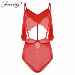 Women Sexy Lingerie Body Suit Mesh See Through Sheer Hollow Out Bust and Backless Erotic Leotard Bodysuit Jumpsuit Nightwear