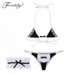 Women biquini lingerie sets porno Mini Maid Bikini Anime Cosplay japanese Lolita Lace Three Point bra sets Sexy Underwear