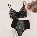 Sexy Babydoll Lenceria Lady's Lace Exotic Transparent Lingerie Porno Bra Briefs Underwear Set  Floral Embroidery Sexy Langerie