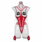 Sexy wetlook Faux Leather Catsuit PVC Hollow Jumpsuit Latex body suit Open Crotch Clubwear fetish hot erotic lingerie bodysuit