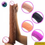 FAAK Long 39.5*5.6cm Soft PVC Anal Dildo Realistic Penis Fake Dick Sex Product for Women Men Prostate Anal Plug Phallomimeter