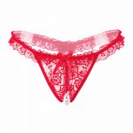 Women Sexy Lingerie Hot Erotic Open Crotch Crotchless Sexy Panties Lace Underwear Porn Underpants Sex Wear G-string with Pearl