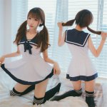 Japan/Korean School Uniforms Sexy Cute Women/Girl Sailor Suit JK Student Clothing Sets dress+Panties One size