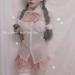 Sexy Lingerie See Through Student Cosplay Anime School JK Uniform Kawaii Clothing Sailor Costume Japanese Sex Pleated Skirt Set